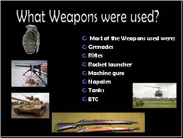 What Weapons were used?