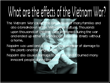 What are the effects of the Vietnam War?
