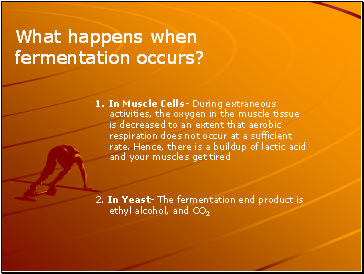 What happens when fermentation occurs?