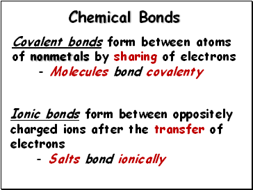 Chemical Bonds