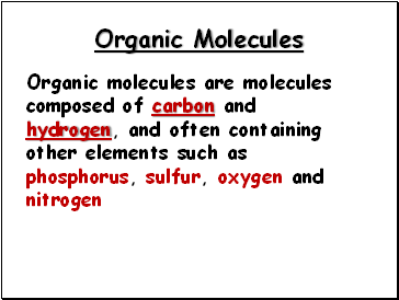 Organic Molecules