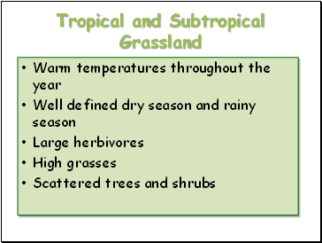 Tropical and Subtropical Grassland