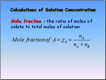 Calculations of Solution Concentration