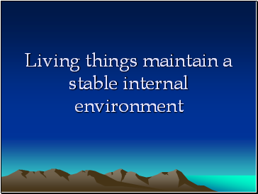 Living things maintain a stable internal environment
