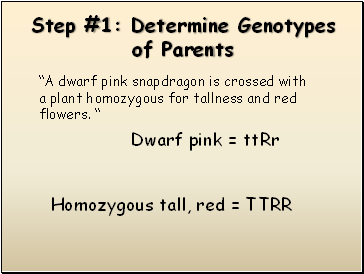 Step #1: Determine Genotypes of Parents