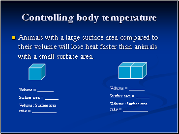 Controlling body temperature