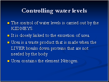 Controlling water levels