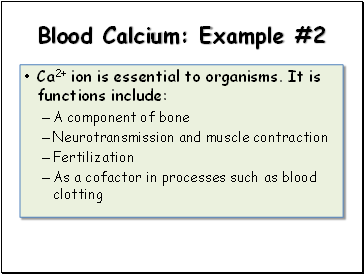 Blood Calcium: Example #2