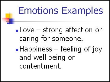 Emotions Examples
