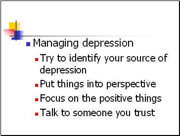 Managing depression