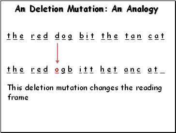 An Deletion Mutation: An Analogy