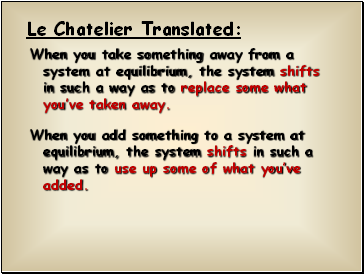 Le Chatelier Translated