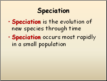 Speciation