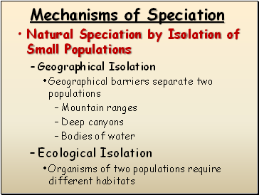 Mechanisms of Speciation