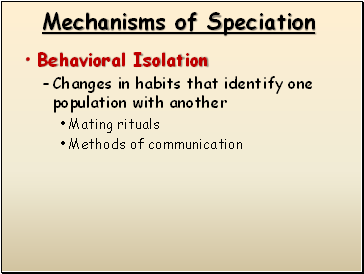 Mechanisms of Speciation