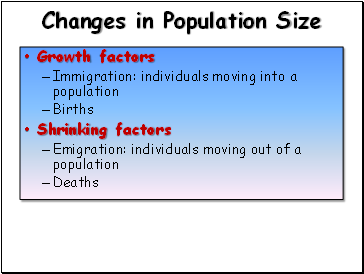 Changes in Population Size