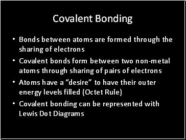 Covalent Bonding