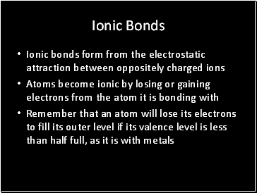 Ionic Bonds