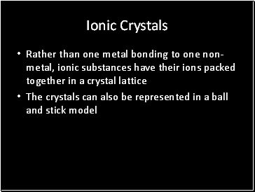 Ionic Crystals