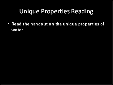 Unique Properties Reading