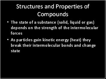 Structures and Properties of Compounds