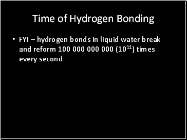 Time of Hydrogen Bonding