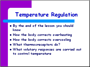 Temperature regulation