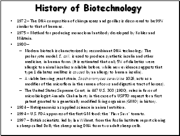 History of Biotechnology