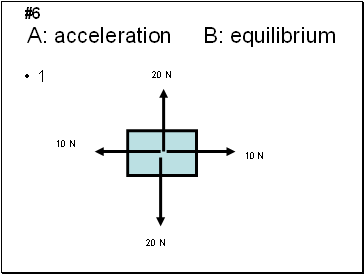 A: acceleration B: equilibrium