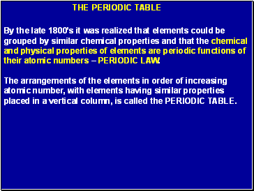 The periodic table