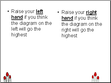 Raise your left hand if you think the diagram on the left will go the highest