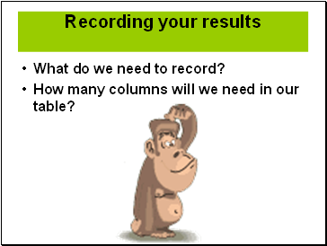 Recording your results
