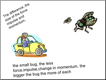 The difference, the size of the force impulse and momentum,