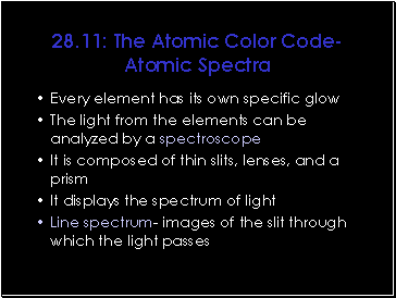 The Atomic Color Code- Atomic Spectra