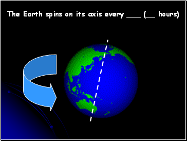 The Earth spins on its axis every _ ( hours)
