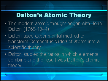 Daltons Atomic Theory