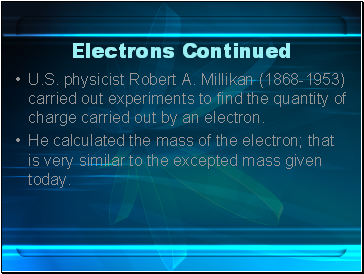 Electrons Continued