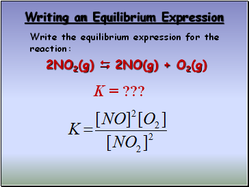 Writing an Equilibrium Expression