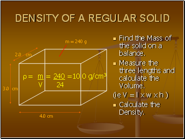 Density of a regular solid