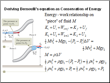 Deriving Bernoulli’s equation as Conservation of Energy