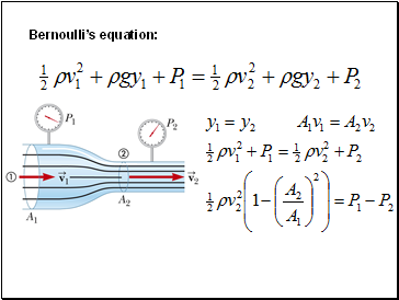 Bernoulli’s equation: