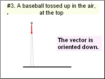 #3. A baseball tossed up in the air, at the top
