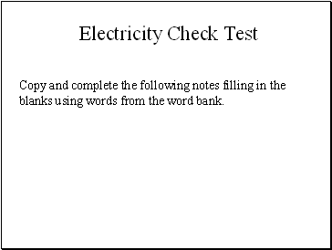 Electricity Check Test