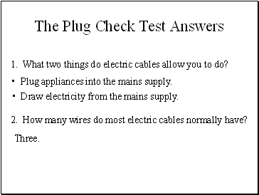 The Plug Check Test Answers