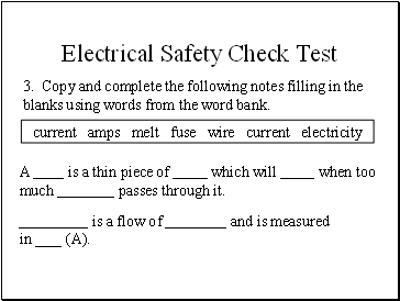 Electrical Safety Check Test