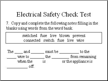 Electrical Safety Check Test