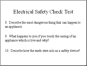 Electrical Safety Check Test