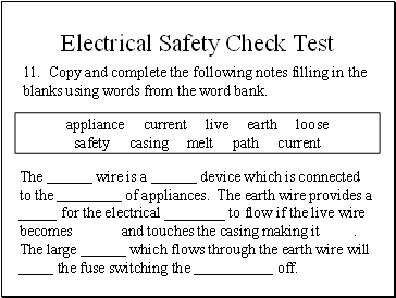 Electrical Safety Check Test