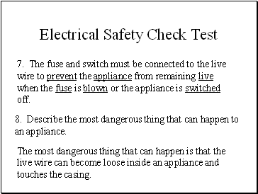 Electrical Safety Check Test