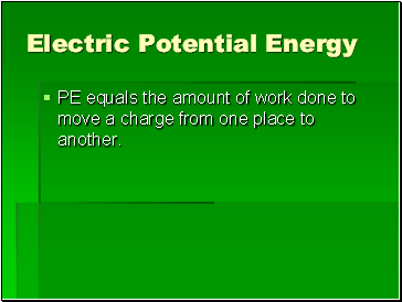 Electric Potential Energy